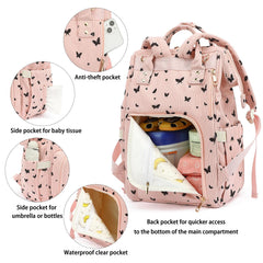 Yusudan Corduroy Diaper Bag side pockets offer easy wipes or bottle access.