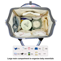 Yusudan Elephant Diaper Backpack back zipper access for easy reach.