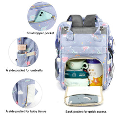 Yusudan Elephant Diaper Backpack insulated bottle pockets keep feeds warm.