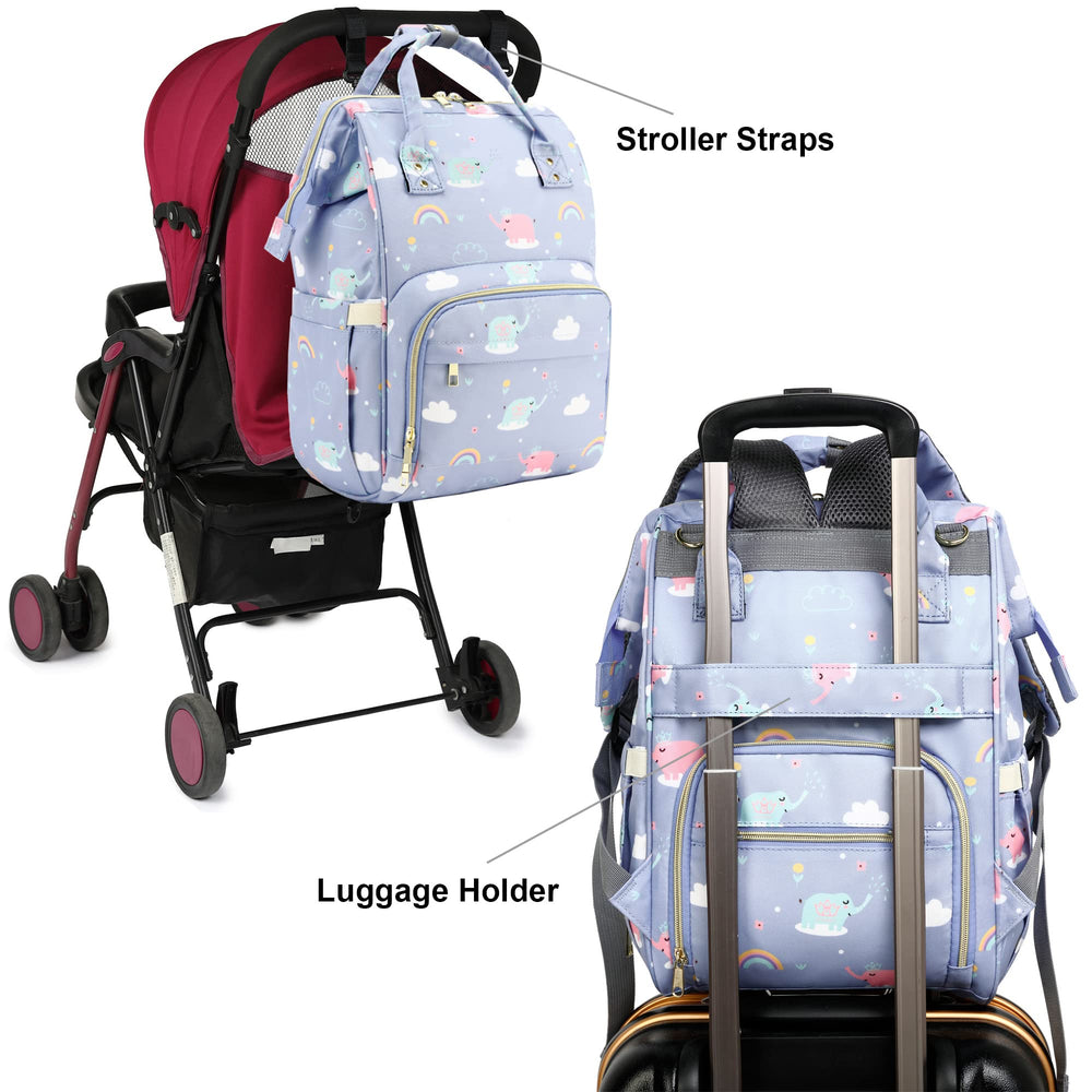 Yusudan Elephant Diaper Backpack waterproof oxford fabric for daily use.