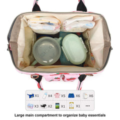 Yusudan Strawberry diaper bag backpack, wet/dry pocket separates damp items