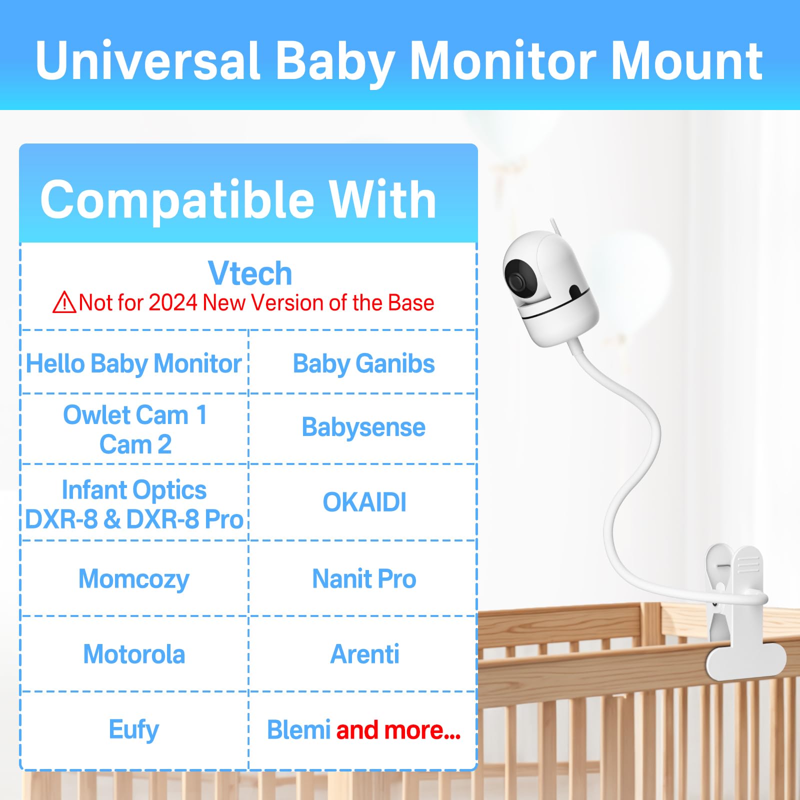 Yususipa mount offers 360-degree rotation for flexible baby monitoring.