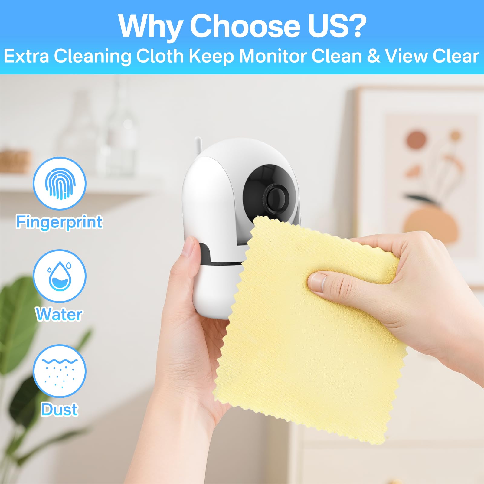 Yususipa cable ties and cleaning cloth keep cables tidy and lenses clean.