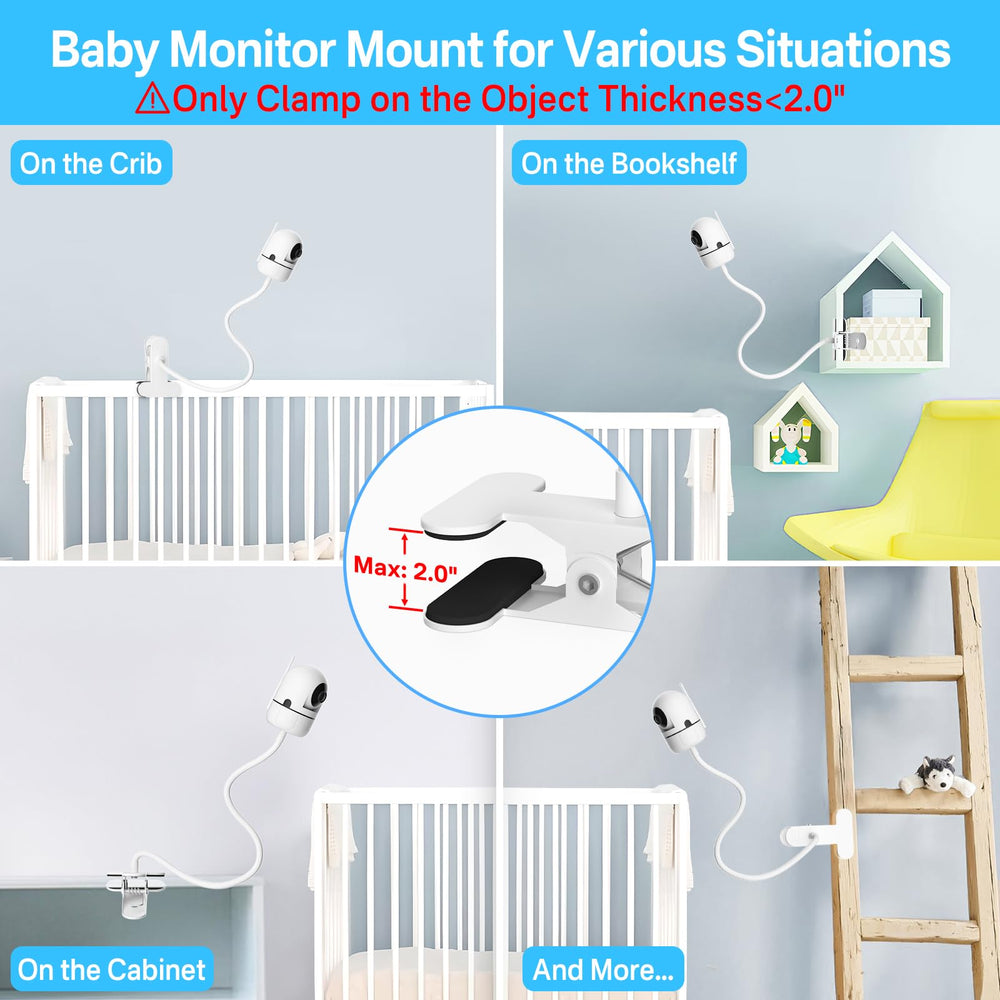 Yususipa clamp supports up to 2 inches for secure mounting.