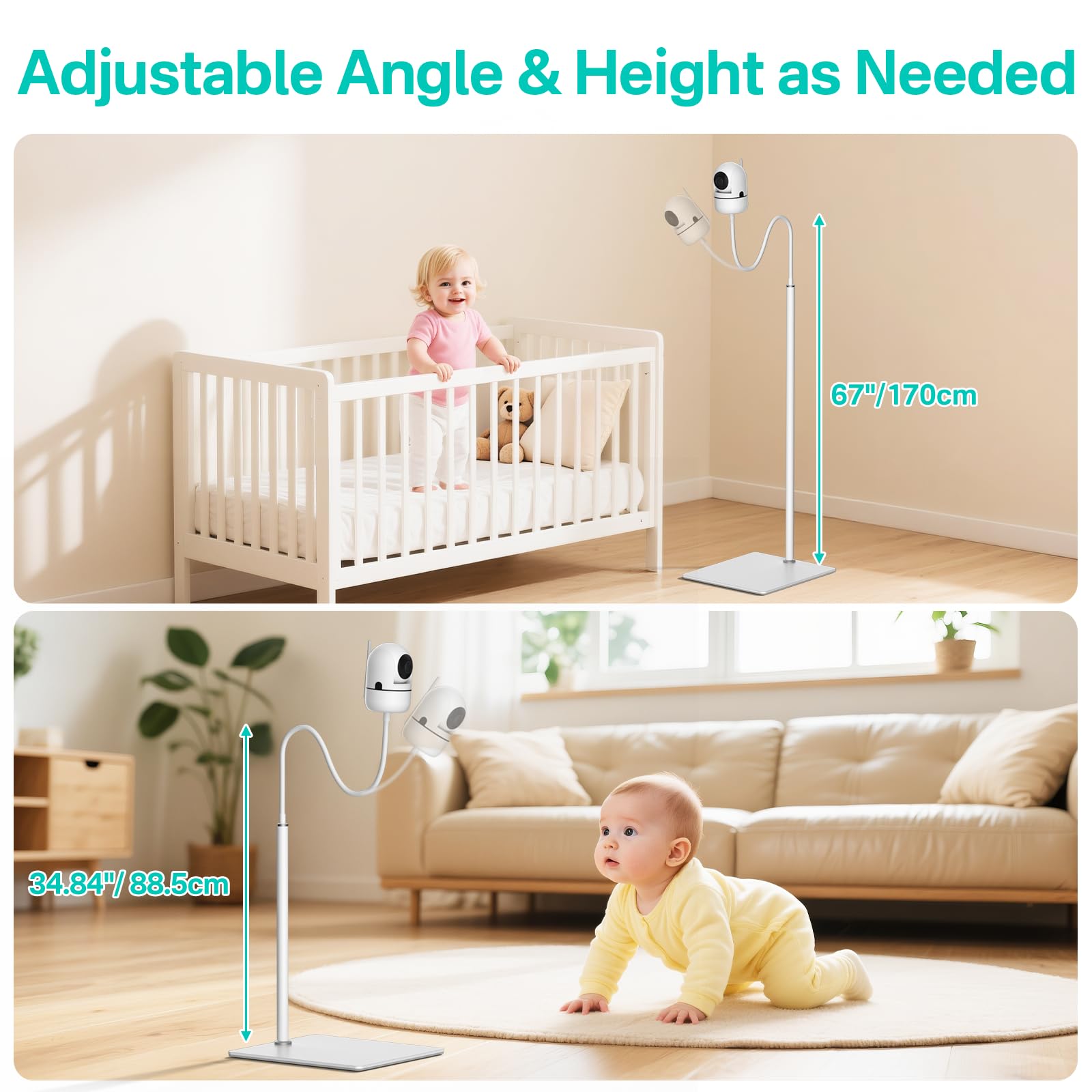 Yususipa sturdy metal base prevents tipping for nursery safety