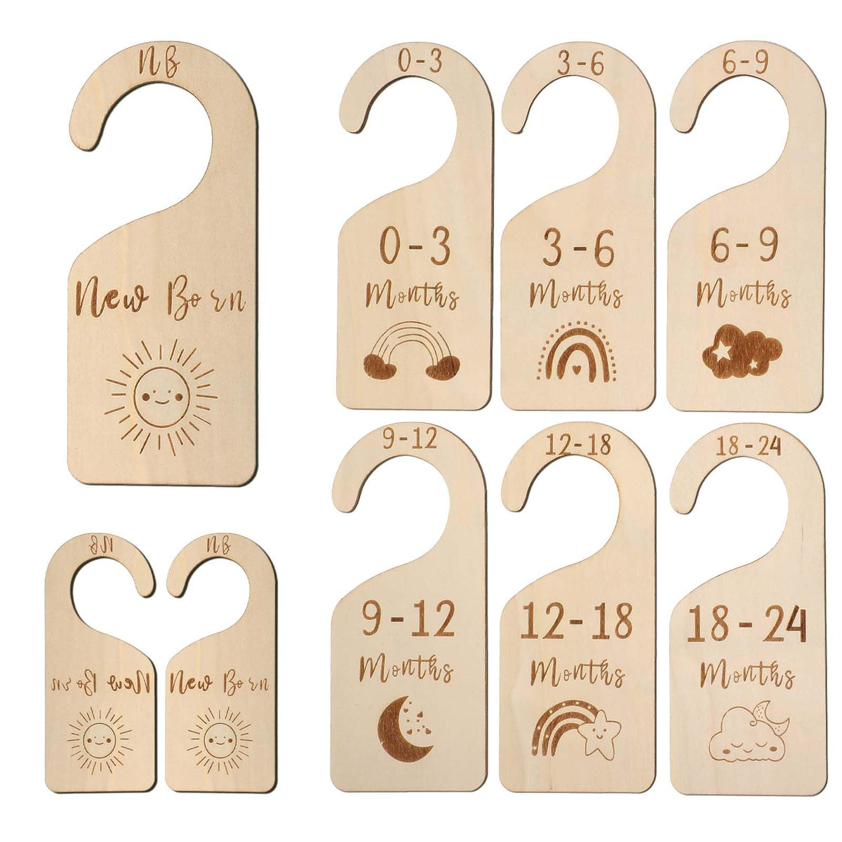 YUXIANLB wooden baby closet divider for newborn clothes keeps nursery tidy and accessible