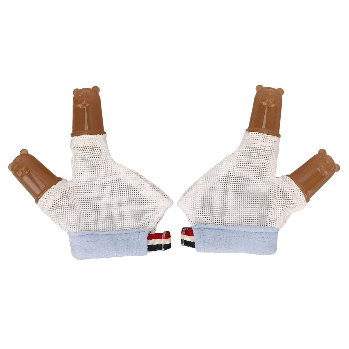 YUYTE thumb guard in soft silicone on fingers provides gentle protection for baby
