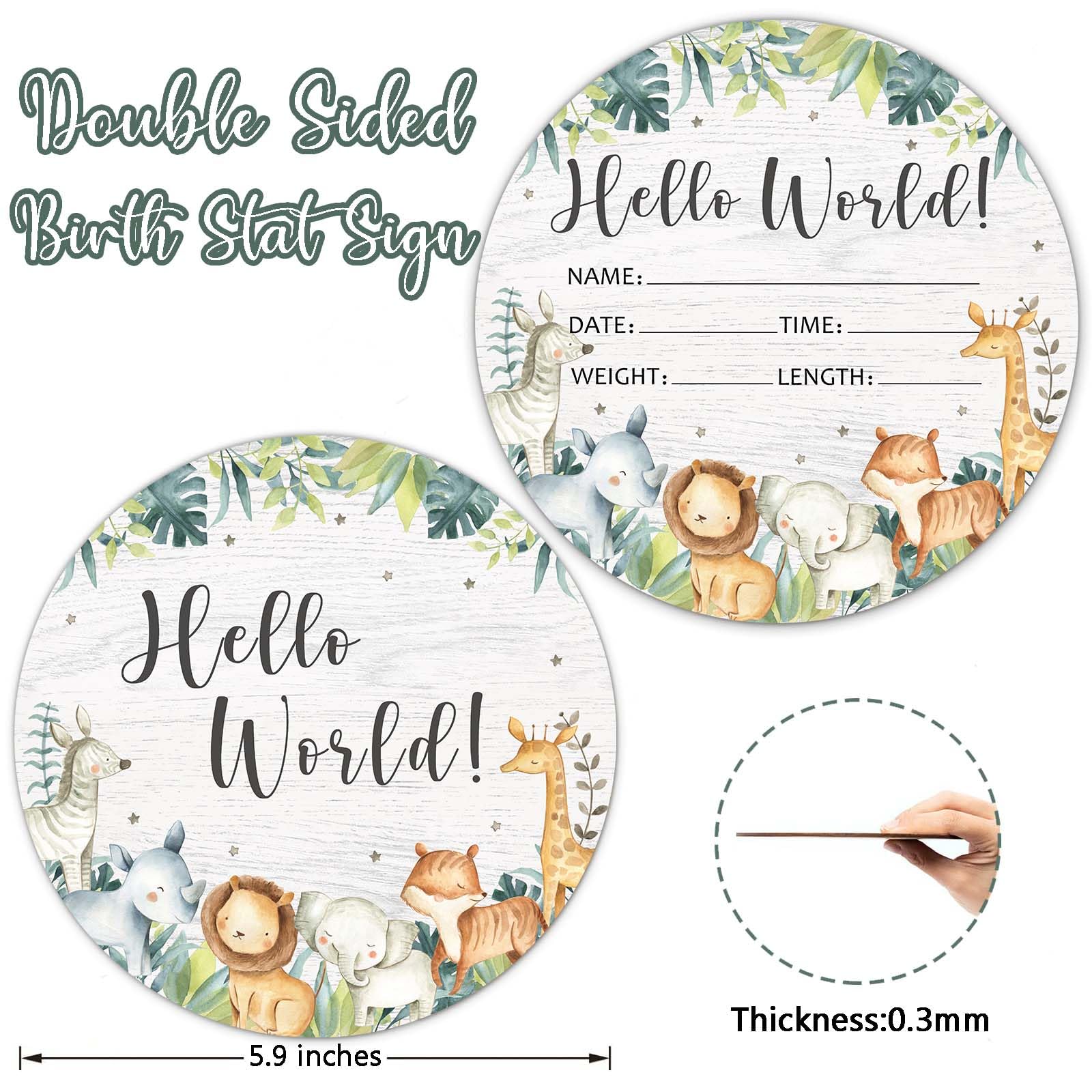 Yuzioey birth stat sign wooden keepsake for baby announcements