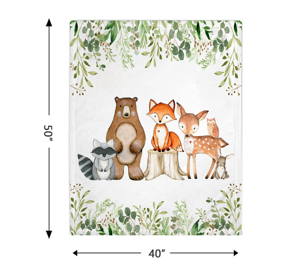 Yuzioey Popfavors green woodland blanket on crib, enhances nursery decor and comfort