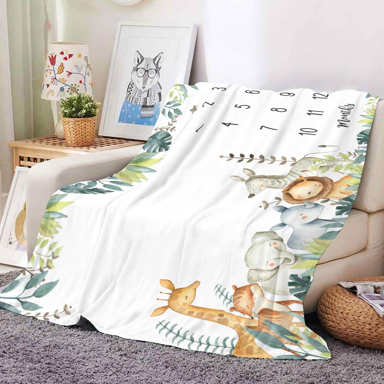 Yuzioey safari milestone backdrop ideal for newborn photography sessions