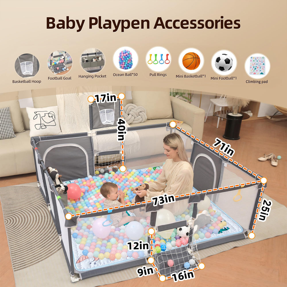 YVDRG playpen includes ocean balls and storage for interactive fun.