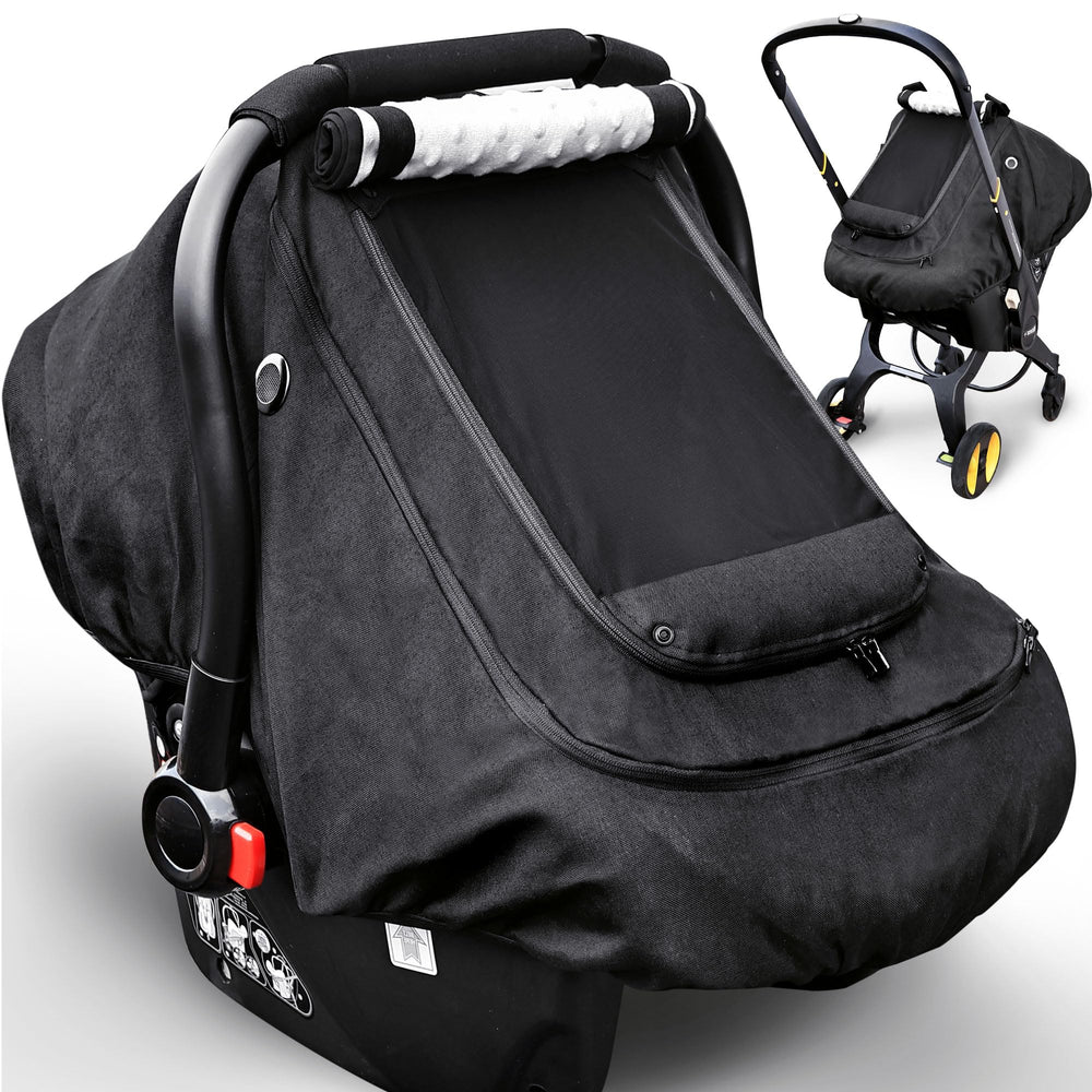 YVMVDV waterproof baby car seat cover front view showing weather protection.