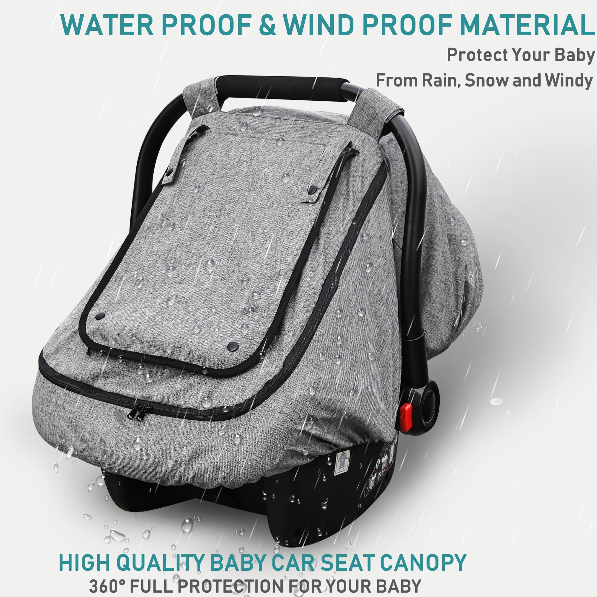 YVMVDV windproof car seat canopy shields baby from cool breeze.