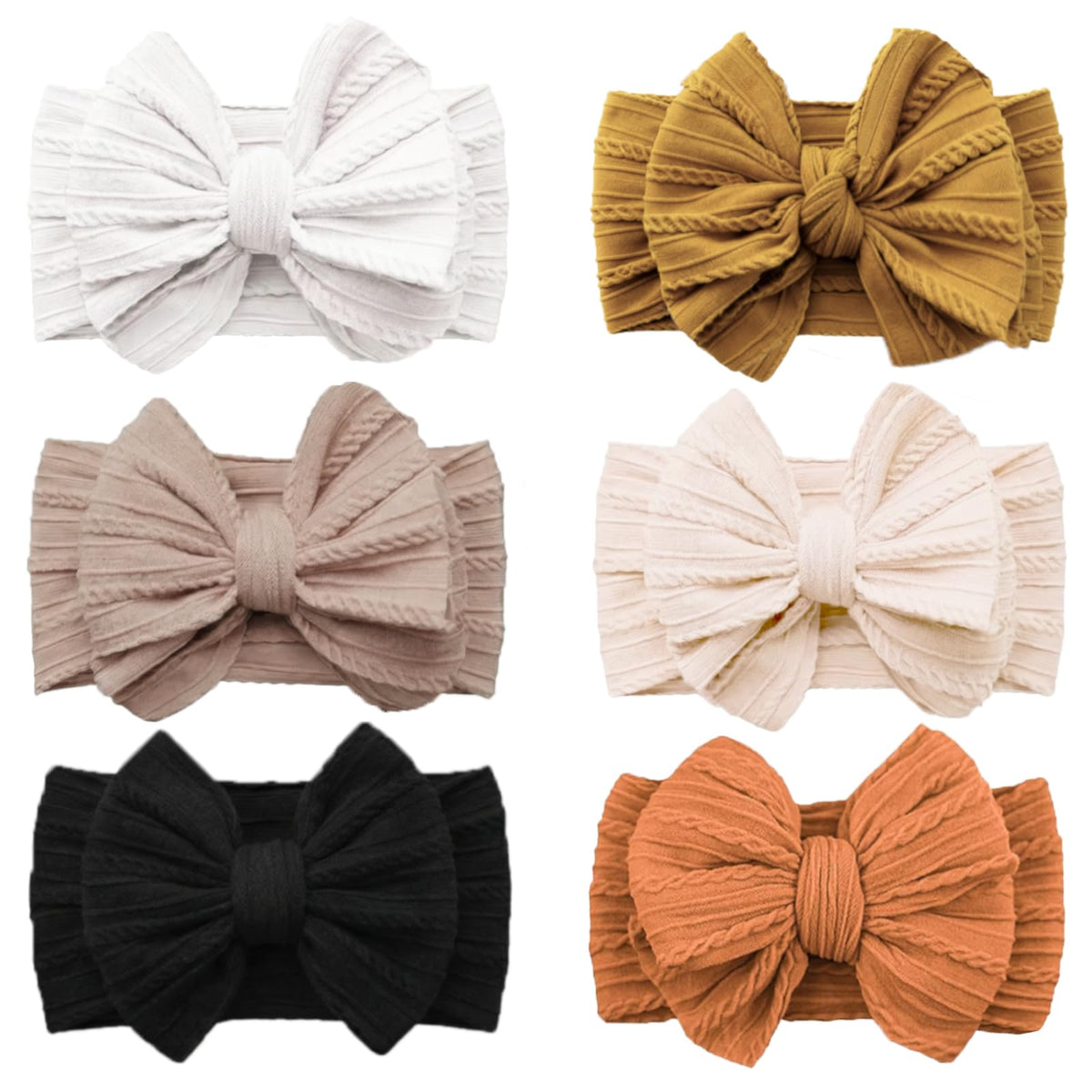 YWAOAIJD baby bow headband set six colors for mix-and-match outfits