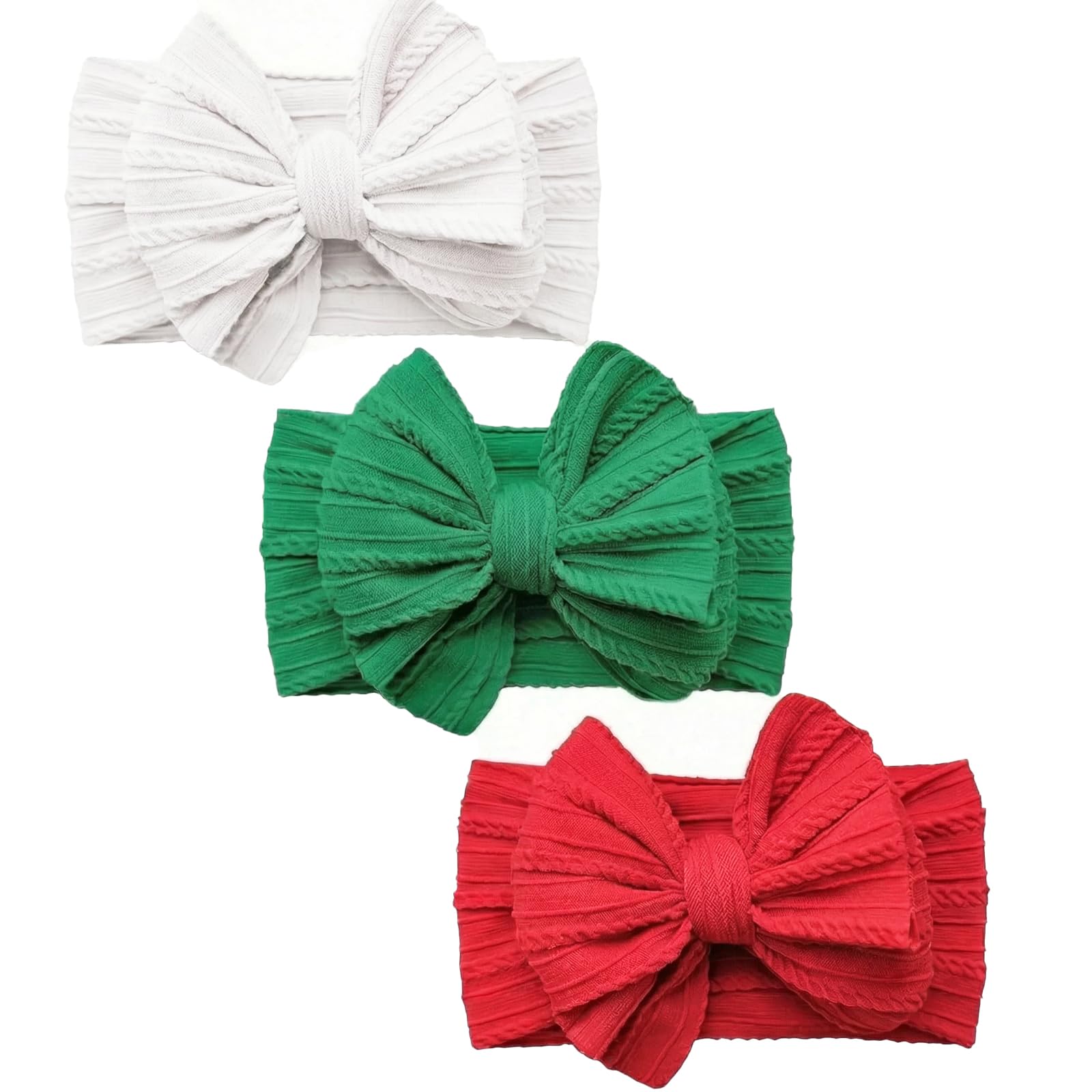 YWAOAIJD baby bows headband trio colors for versatile outfits and gentle fit.