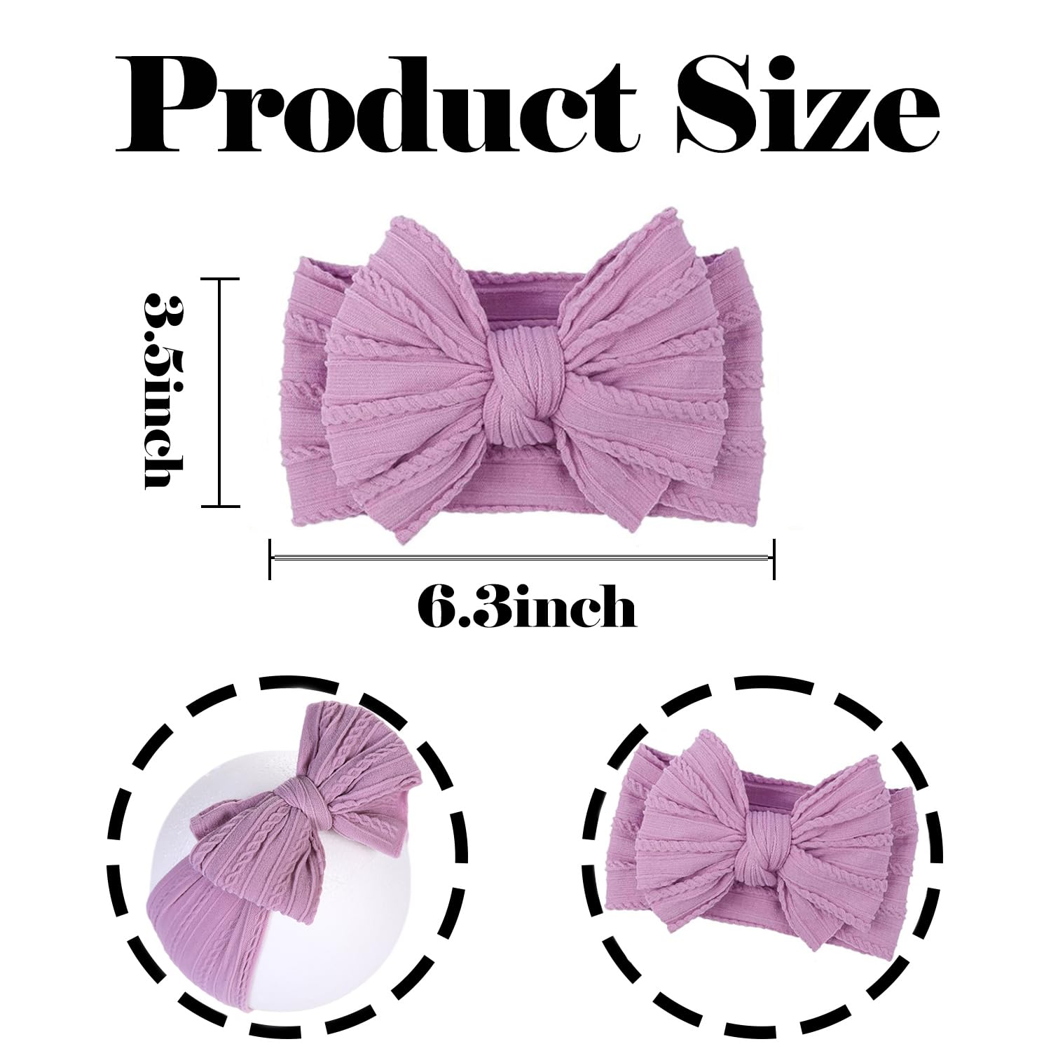 YWAOAIJD headbands made from soft nylon, gentle on baby's skin.