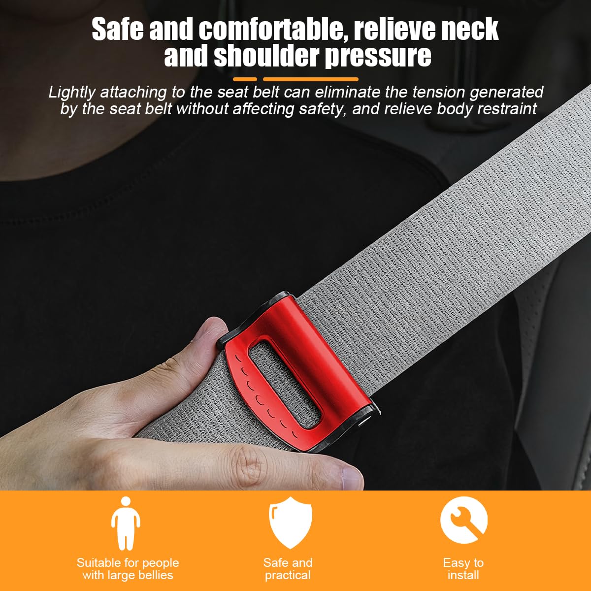 Ywdiml seatbelt adjuster installation step demonstrates quick setup.