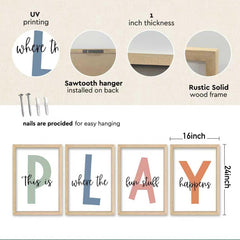 YWJKWLGS bright colors sample prints support imaginative play in nursery and classroom settings.