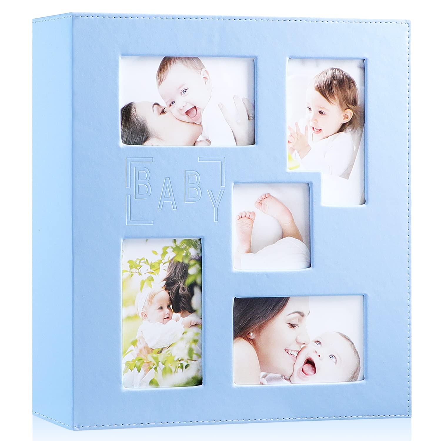 Ywlake baby photo album blue leather cover offers a premium keepsake.