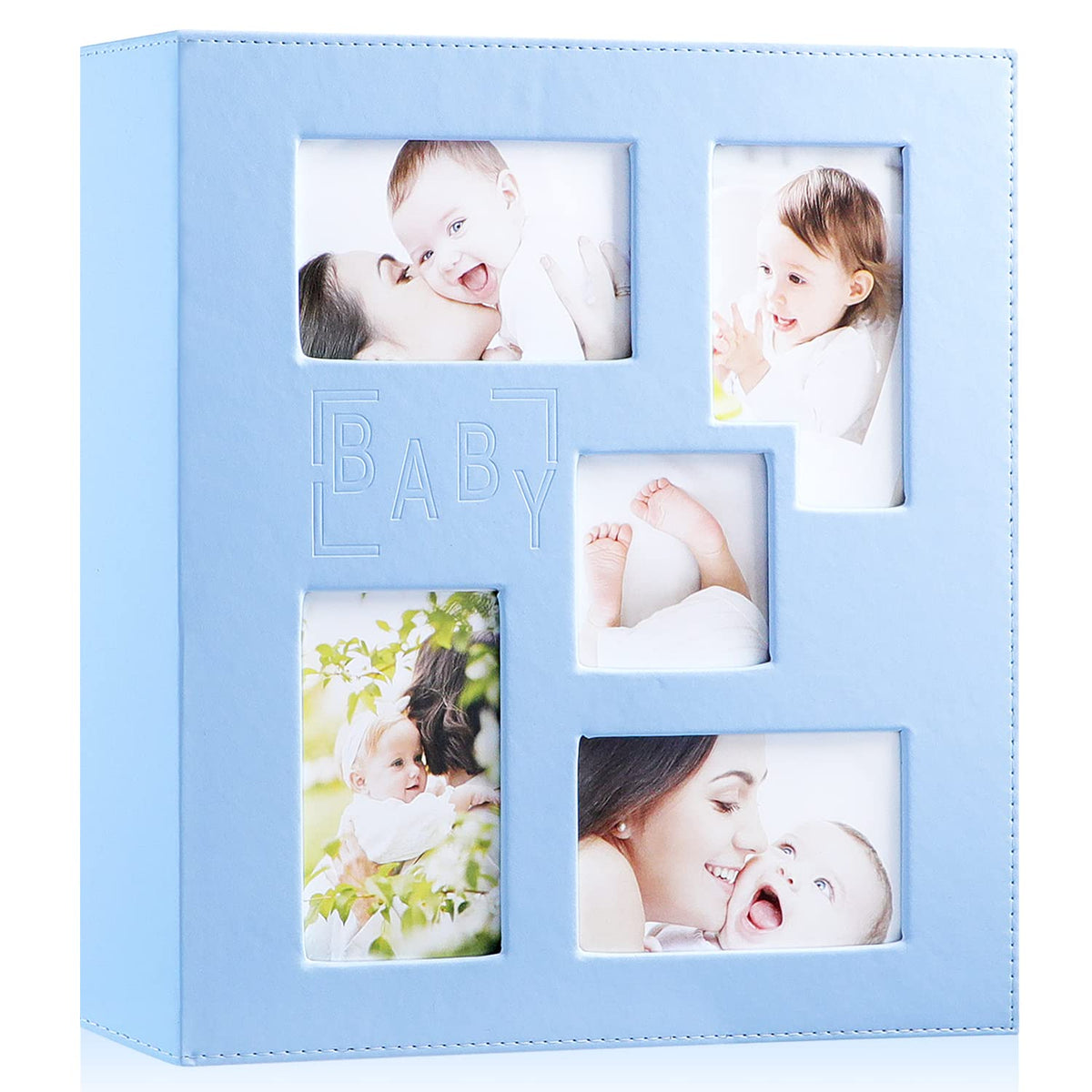 Ywlake baby photo album blue leather cover offers a premium keepsake.