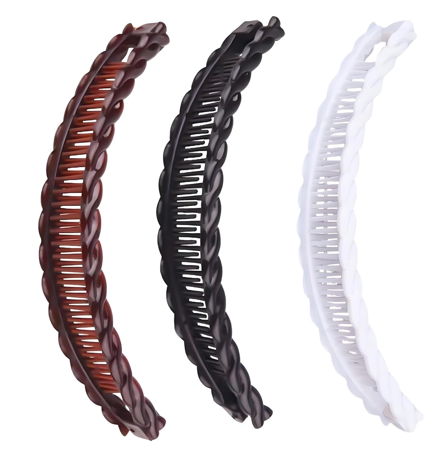 Yxinjy banana hair clip in black securely grips thick curls.