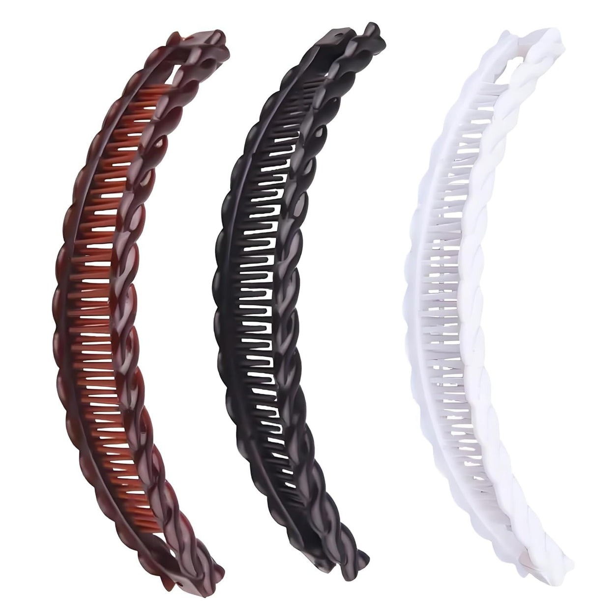 Yxinjy banana hair clip in black securely grips thick curls.