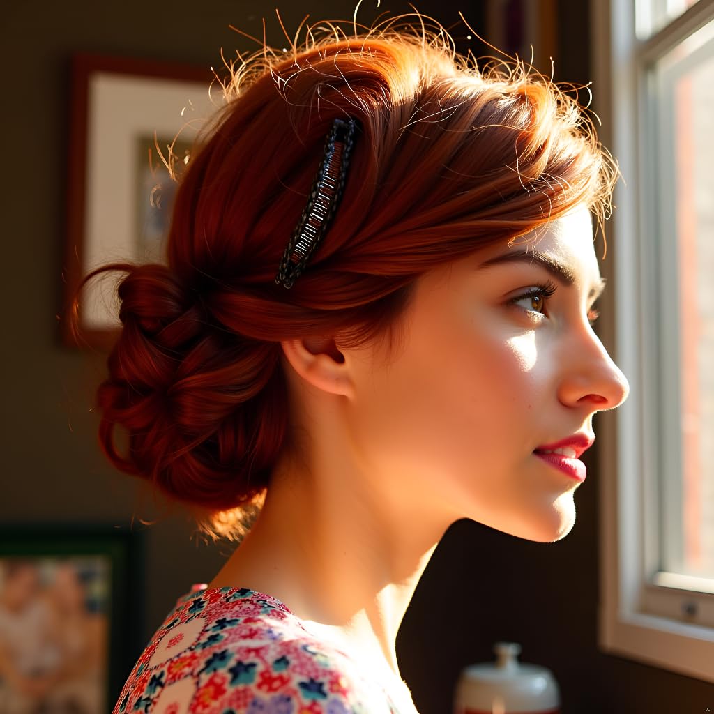 Yxinjy banana hair clip suitable for girls' hairstyles.