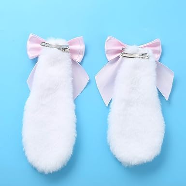 Yxinjy pair of pink bunny ear clips for coordinated looks