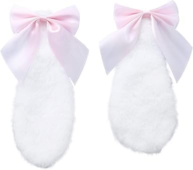 Yxinjy pink bunny ear hair clip with lop ears for cute everyday wear