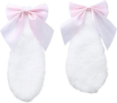 Yxinjy pink bunny ear hair clip with lop ears for cute everyday wear