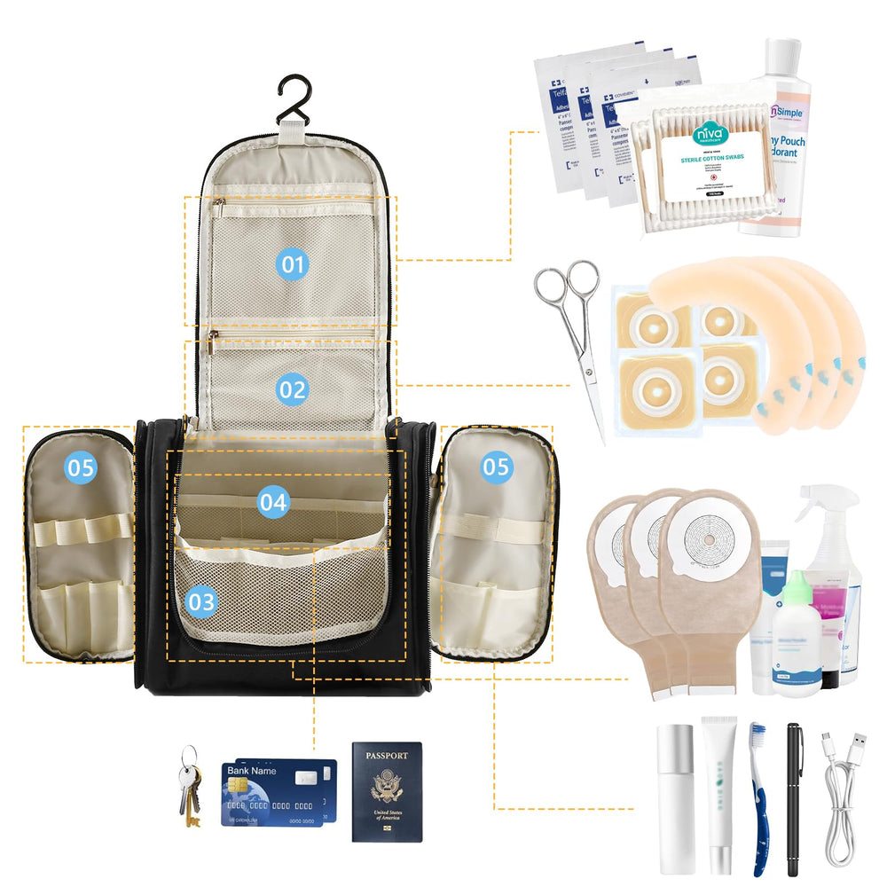 Yxmeiguo hanging ostomy bag with hook enables convenient drying and transport