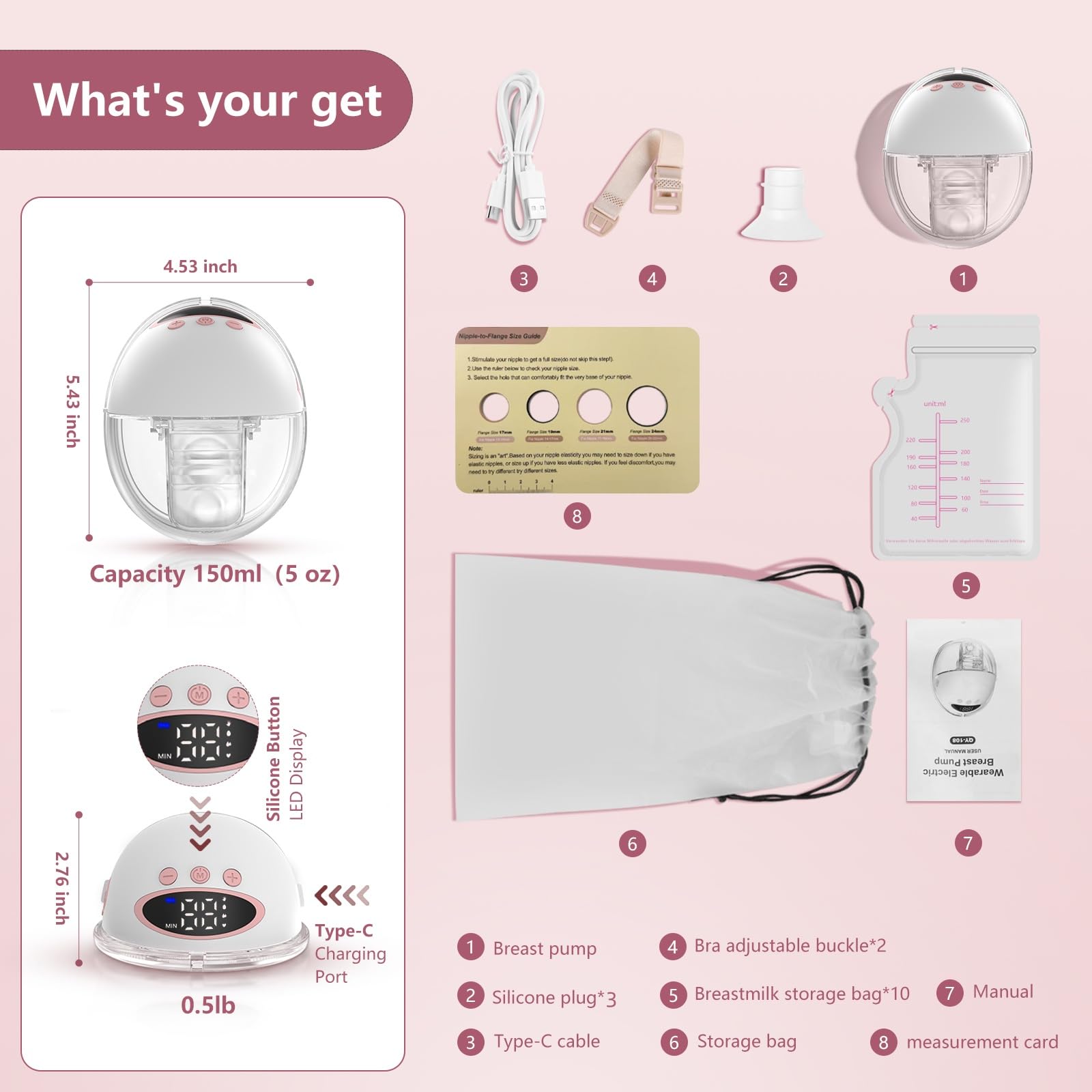 YXYaoZhengYiGeYi includes 10 storage bags for convenient milk on the go.