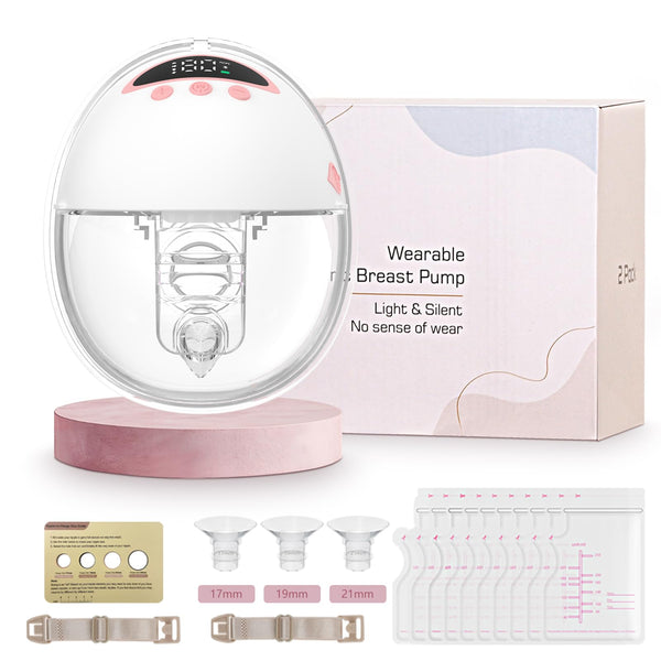 YXYaoZhengYiGeYi wearable breast pump front view showing compact hands-free design for on-the-go pumping.