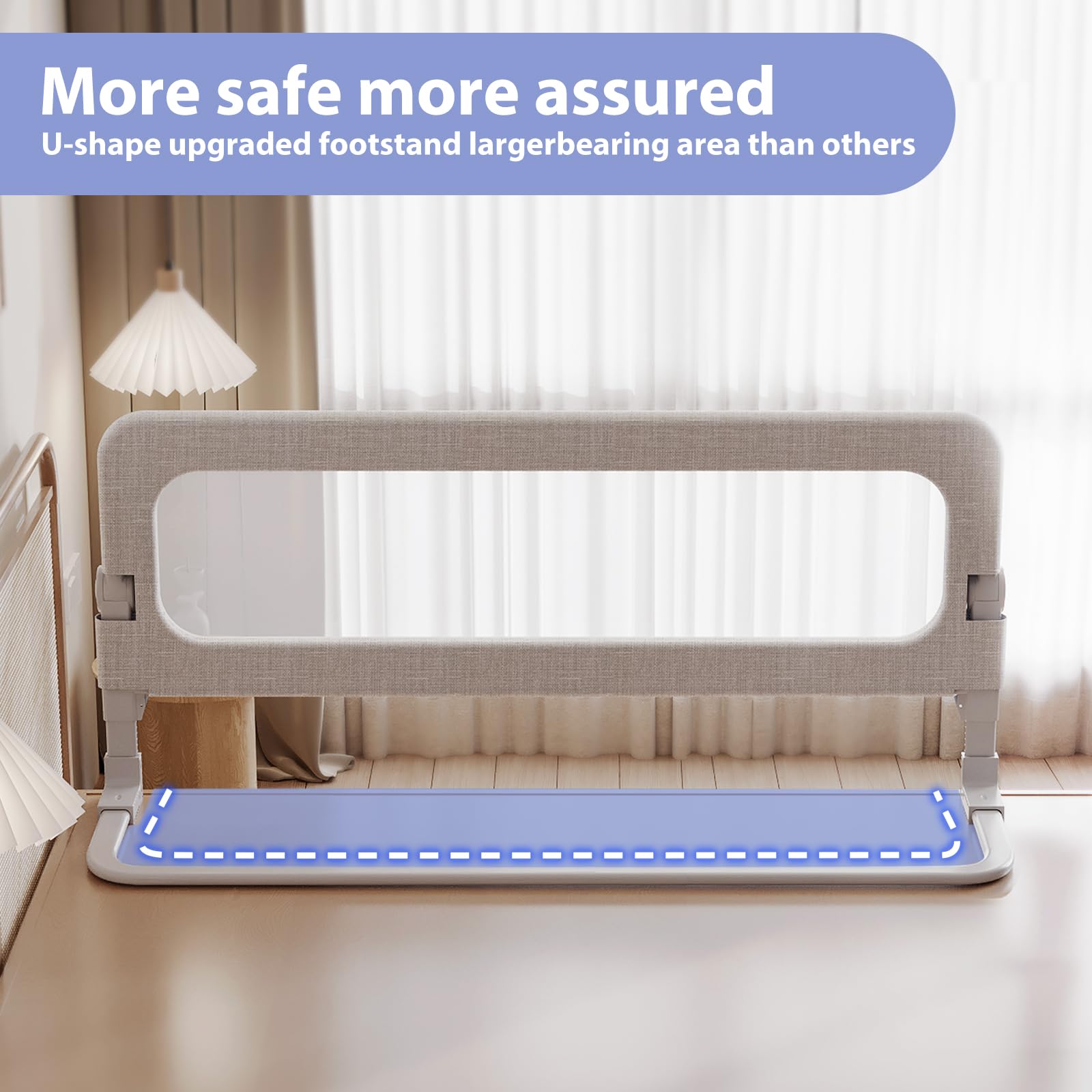 YYAMEA quick-install bed rail requires no extra tools.