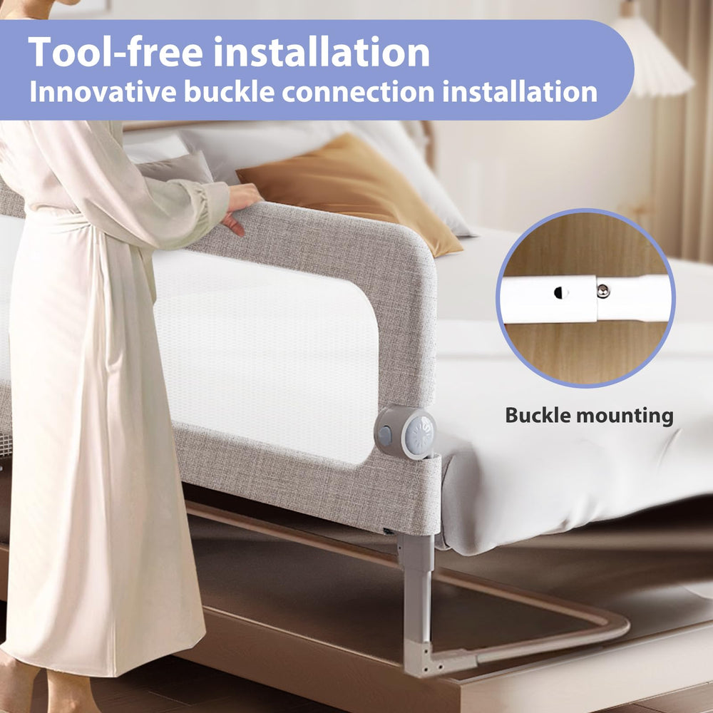 YYAMEA bed rail fits queen, full, and twin beds for versatile use.