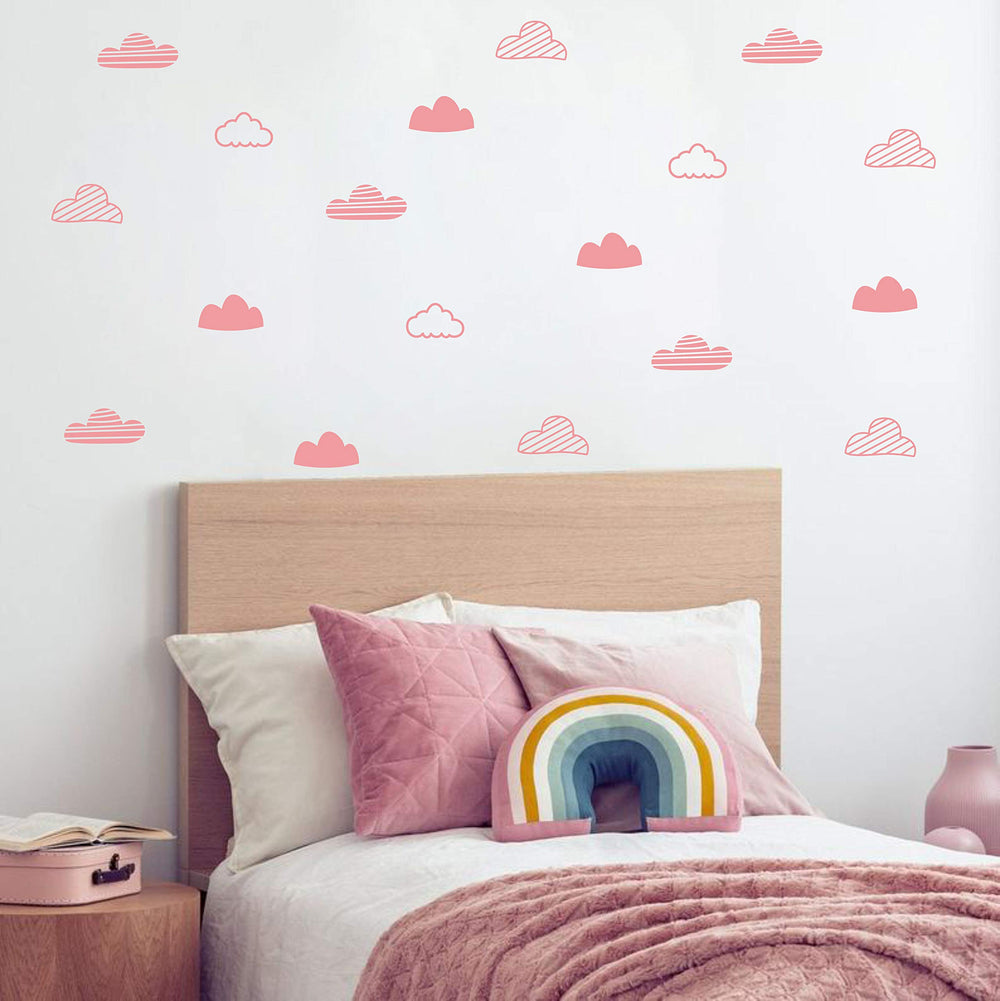 Yyart pink cloud wall decal adds soft charm to a nursery