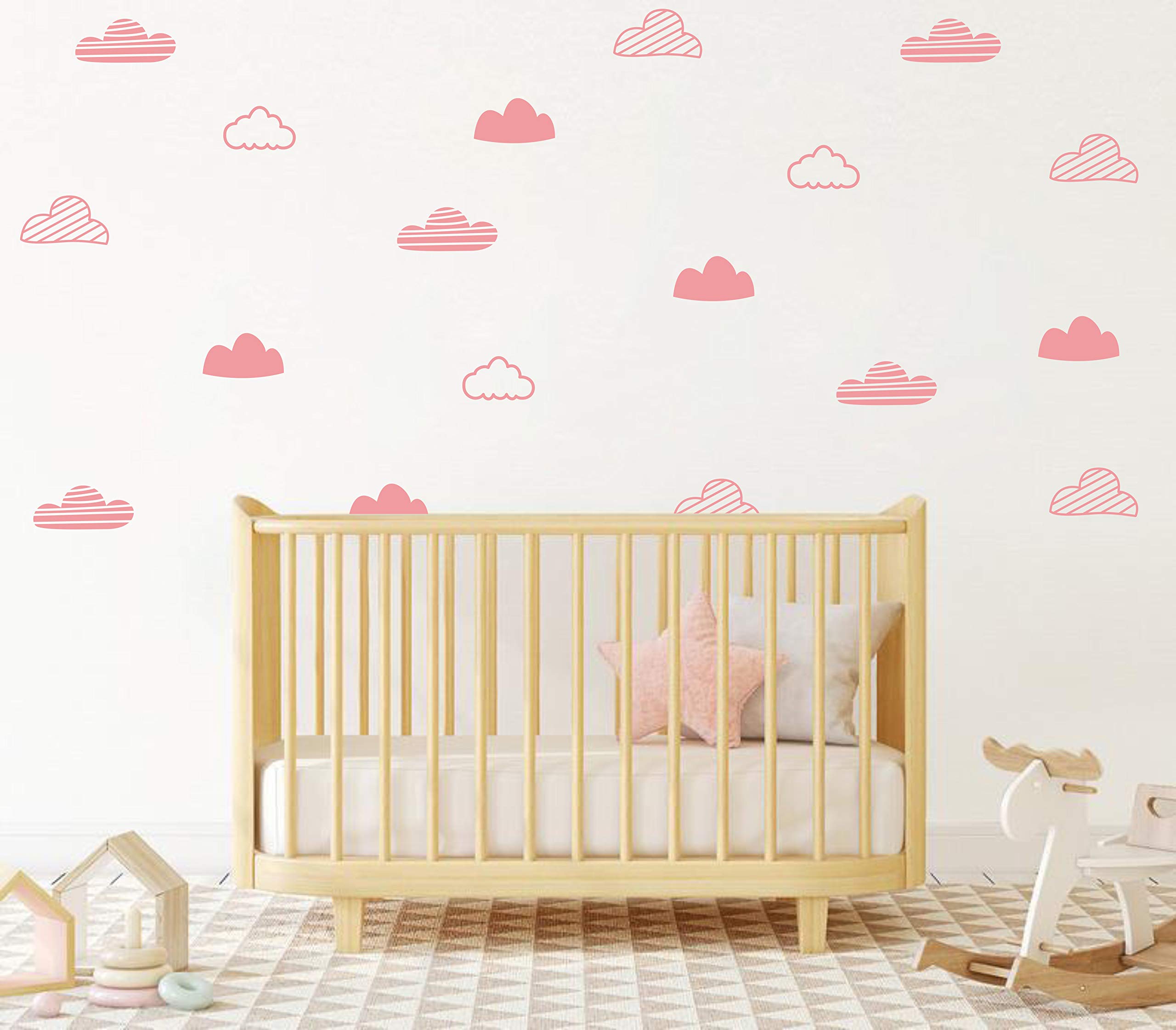 Yyart pink cloud wall sticker creates a cozy bedroom vibe for kids