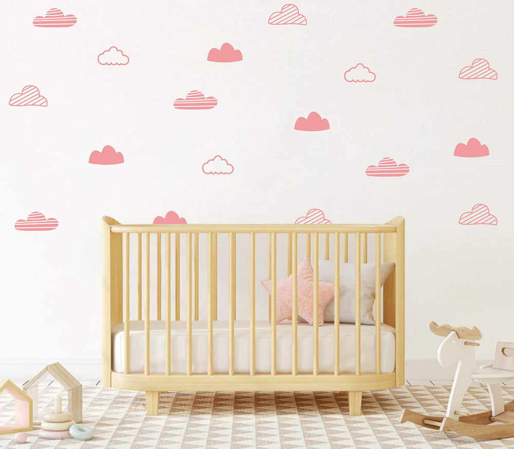 Yyart pink cloud wall sticker creates a cozy bedroom vibe for kids