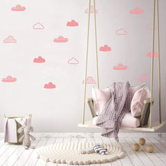 Yyart pink cloud decals adhere to smooth walls for quick transformation