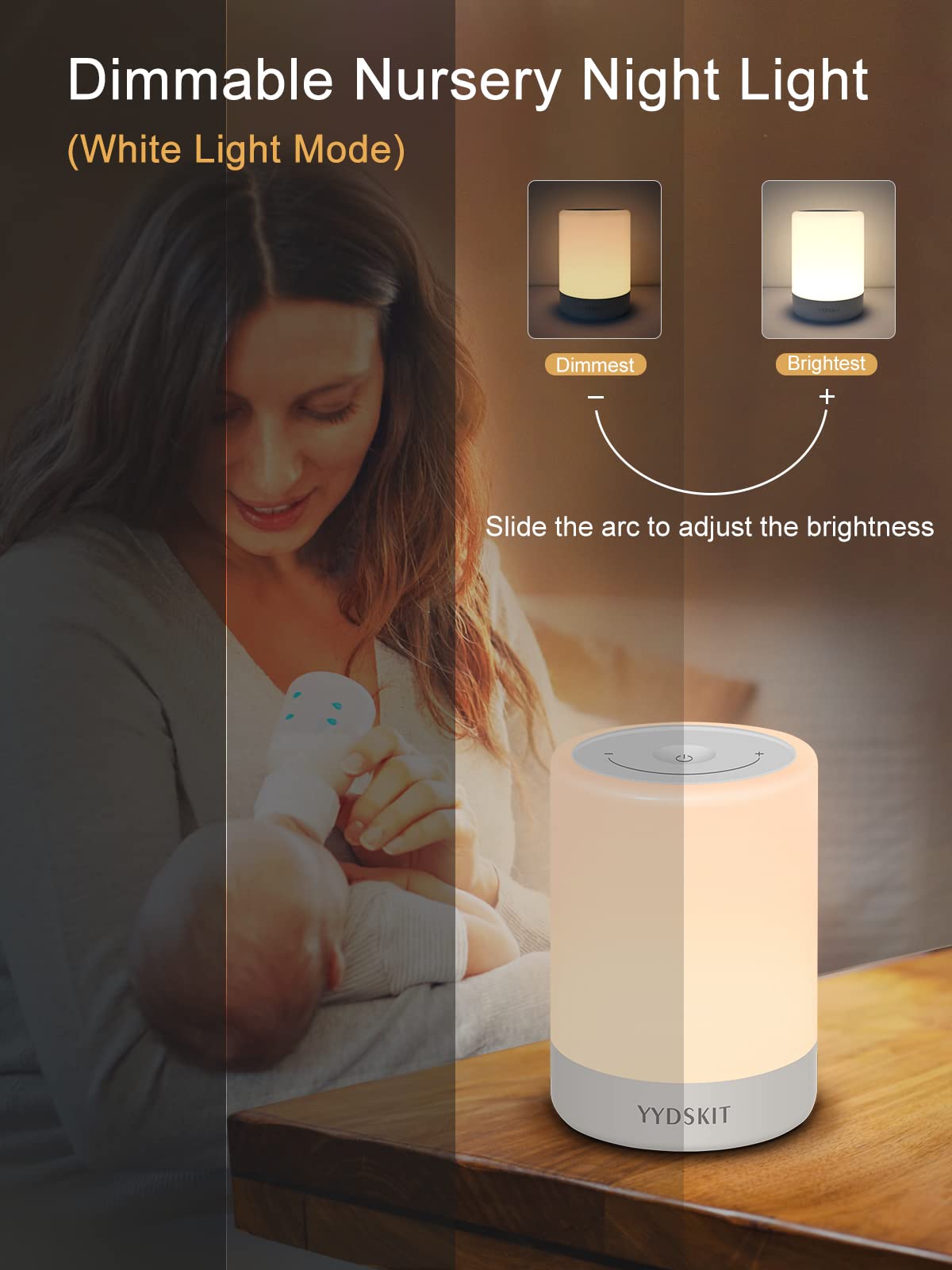 YYDSKIT rechargeable night light shown as portable home essential.