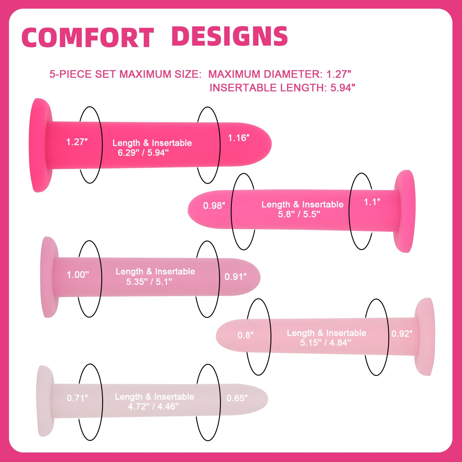 YYGXIAN silicone pelvic floor trainer Step 3 maximum diameter 1.00 in for mid-range training