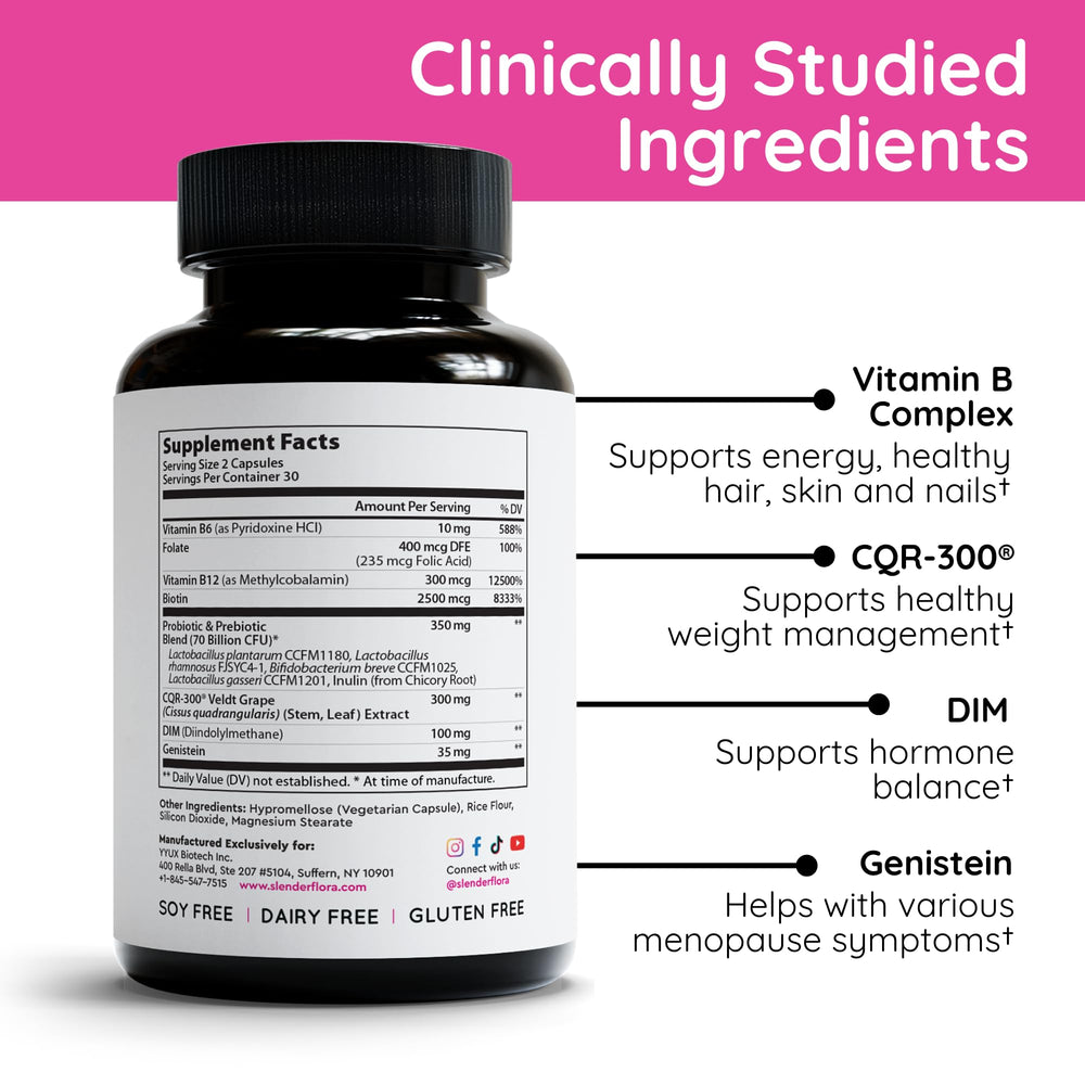 YYUX SlenderFlora capsules in hand suggest easy, discreet daily use.
