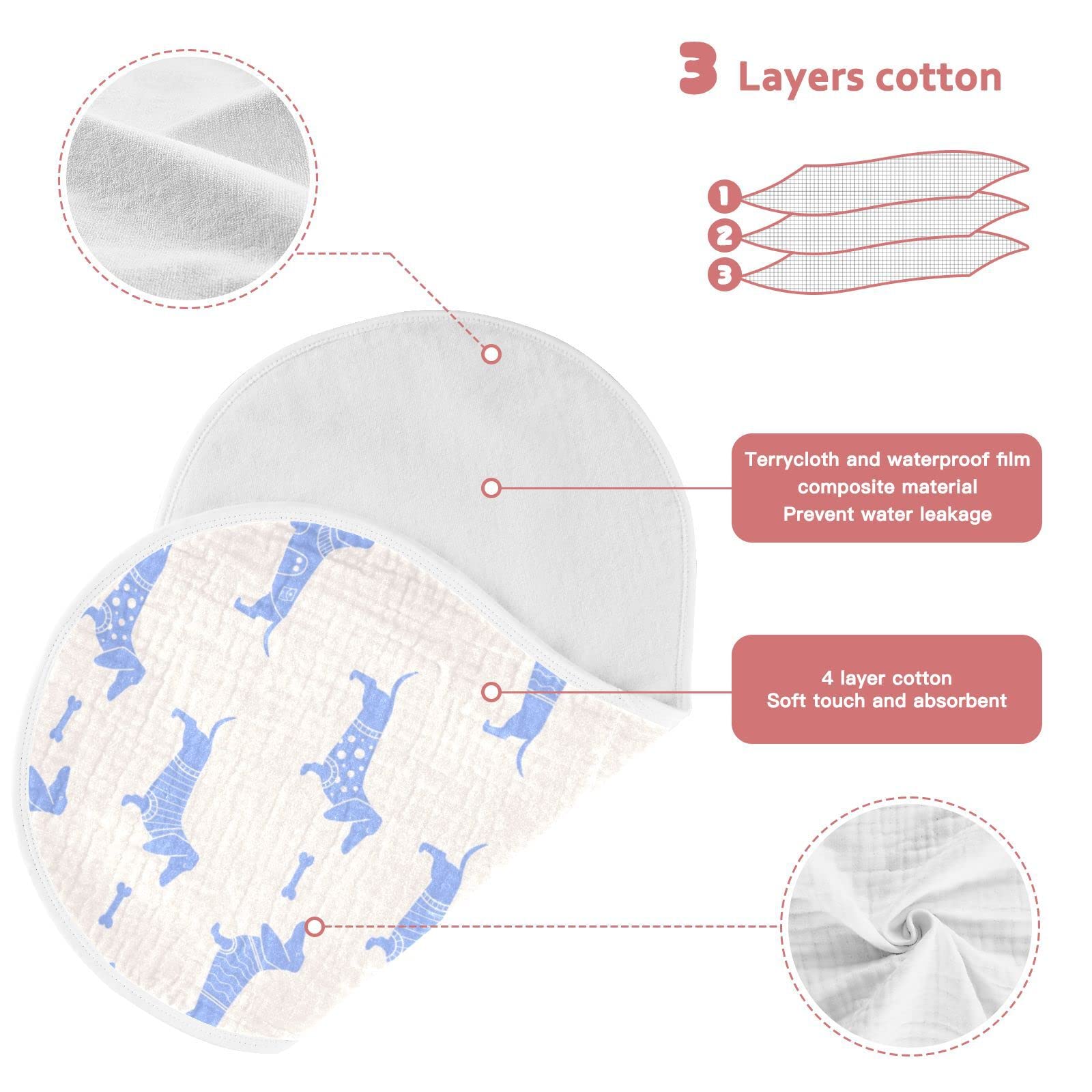 YYZZH burp cloth with TPU waterproof bottom helps keep outfits clean.