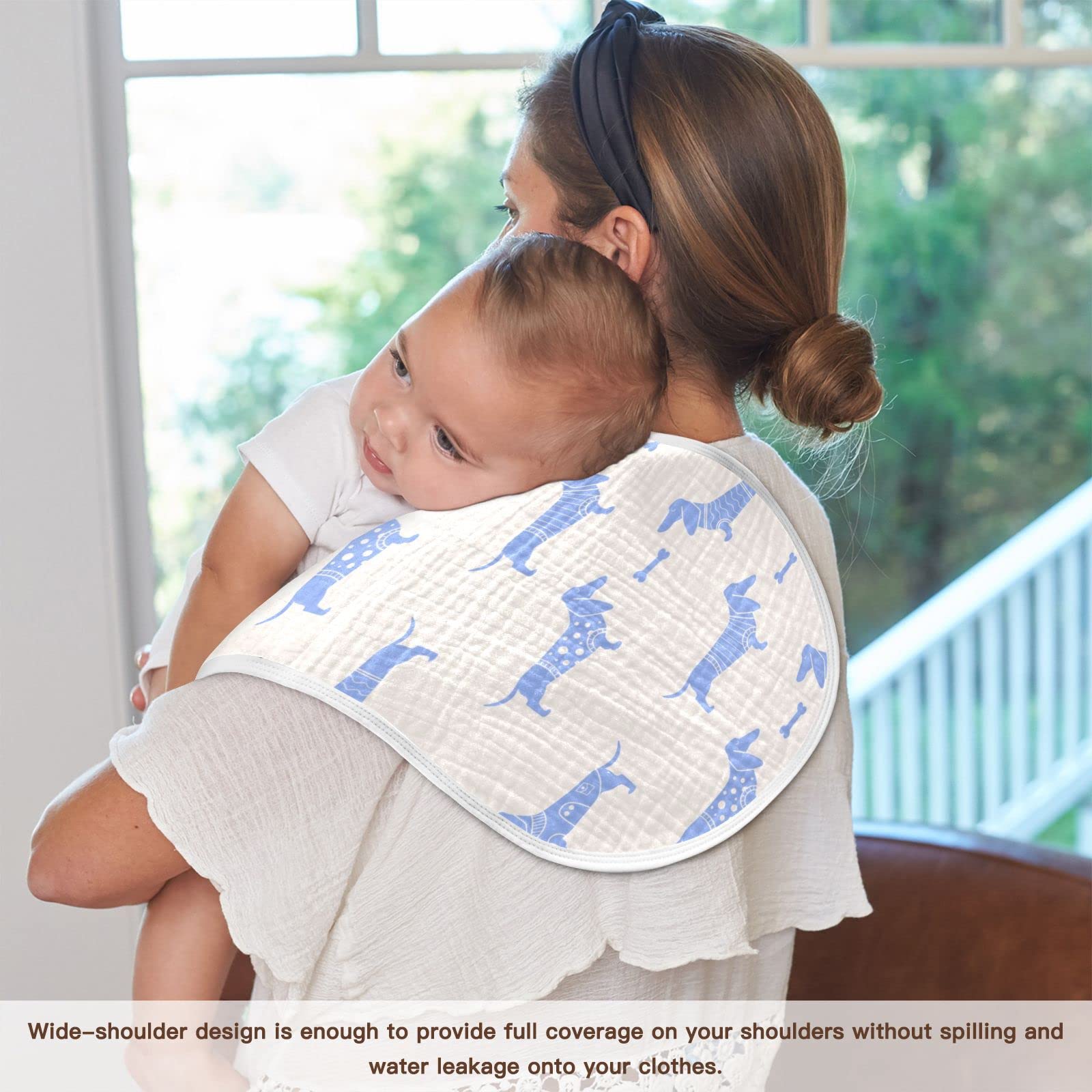 YYZZH dachshund bone print can be used as feeding cloth or bib.
