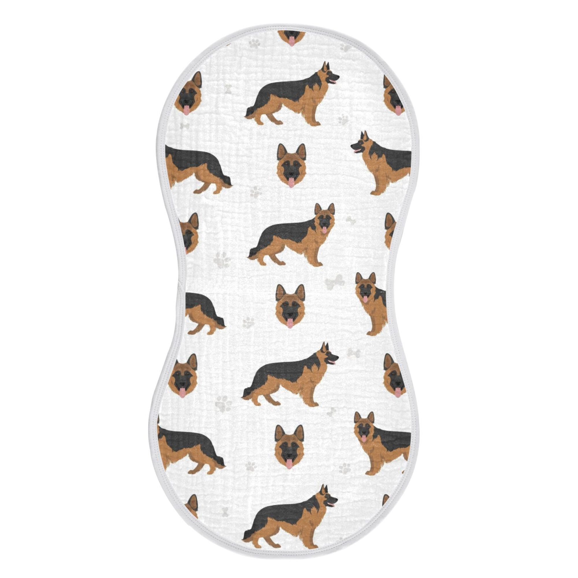 YYZZH German Shepherd pattern burp cloth, soft cotton for absorbent spills.