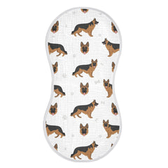 YYZZH German Shepherd pattern burp cloth, soft cotton for absorbent spills.