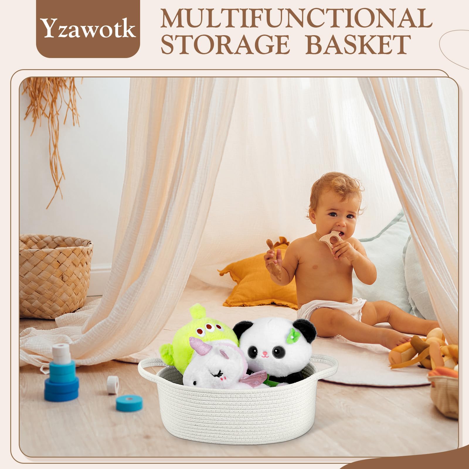 Yzawotk pink pet-toy basket for easy access and storage