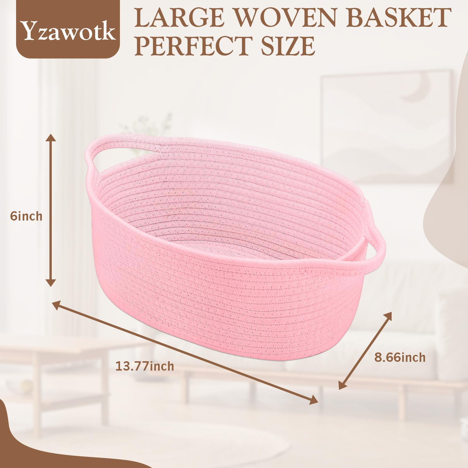 Yzawotk collapsible pink basket for space-saving storage
