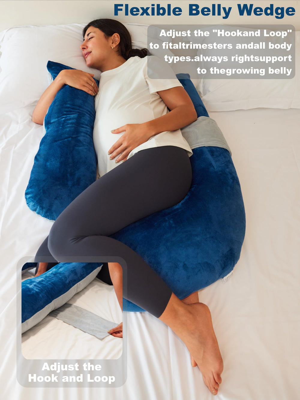 YZCCtixi pregnancy pillow velvet fabric texture for soft, skin-friendly comfort.