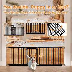 YZHDUXIU dog gate extension kit shows flexible width expansion from 18 to 48 inches.